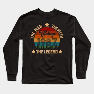 Father's Day Shirt Vintage 1987 The Men Myth Legend 33rd Birthday Gift Long Sleeve T-Shirt